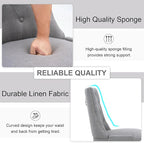 Upholstered Tufted Dining Chairs Set of 6, Fabric Side Dining Room Chairs with Nailhead Back Ring Pull Trim Solid Wood Legs, Grey