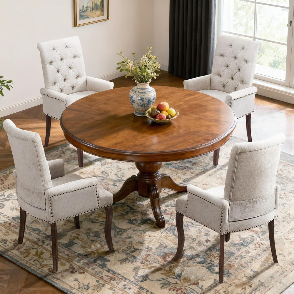 SoarFlash Chenille Dining Chairs Set of 4, Tall Back Side Chair，Modern Uphols...