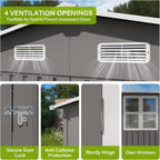 Metal Storage Shed, 10 X 14 FT Lockable Outdoor Tool Shed with Air Vent and Clear Windows, Galvanized Steel Garden Shed for Backyard, Patio, Garden, Bike Storage or Outdoor Use, Grey