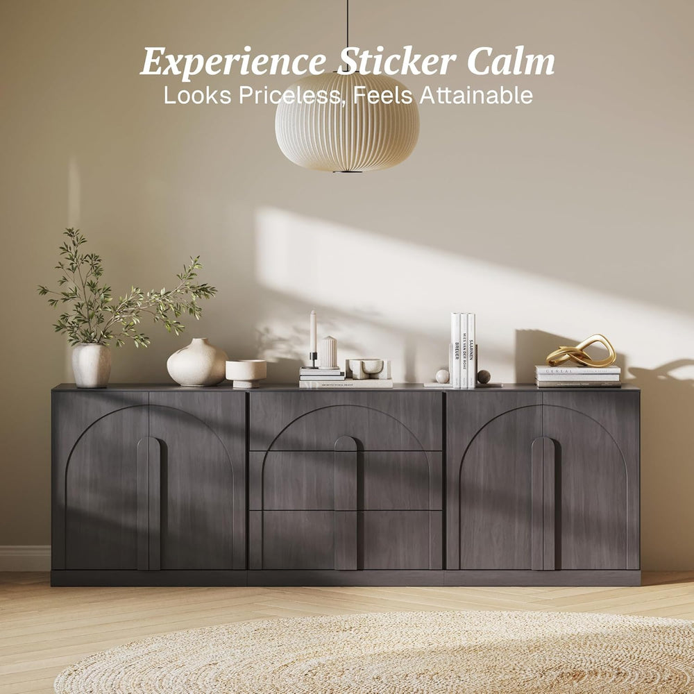 BELLEZE 3-Piece Modular Sideboard Cabinet Set Freely Configurable, Modern Woo...