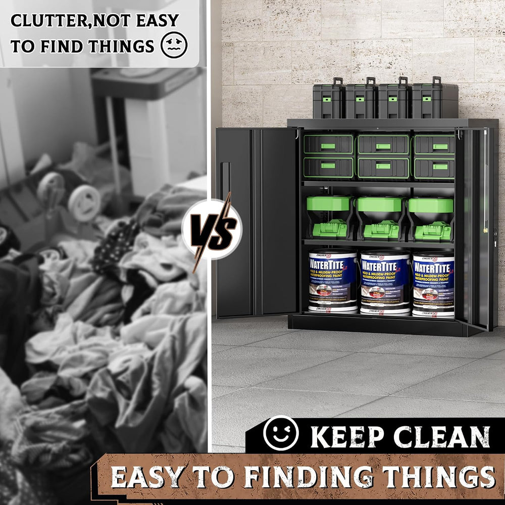 SUNCROWN Metal Storage Cabinets, 36”Locking Cabinet with Doors and Adjustable...
