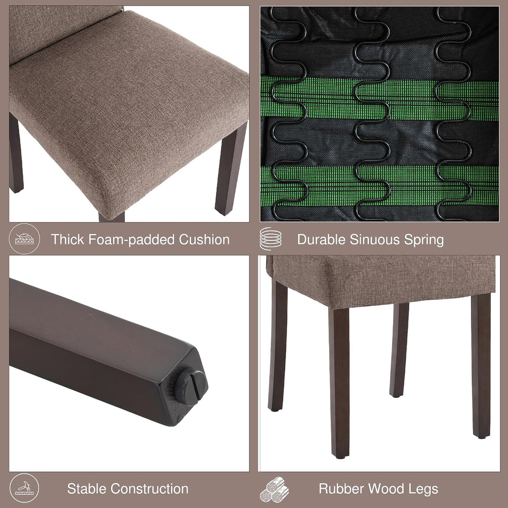 Upholstered Dining Chair Modern Stylish Kitchen Diner Fabric Set of 4 | Fabri...