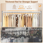 EAGMAK Heavy Duty Clothes Rack Load 420 LBS, Rolling Garment Rack with Lockable Wheels, Standing Metal Clothing Rack, Portable Wardrobe Sturdy Coat Rack for Hanging Clothes (Silver, 59″×18.9″×63″)