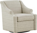 Madison Park Swivel Glider Chair for Living Room, High Back Bedroom Lounge Foam Seat Cushion Upholstered, Nursery Furniture, Metal Base, Fully Assembled, 29.5" W x 30.25" D x 34.5" H, Tan