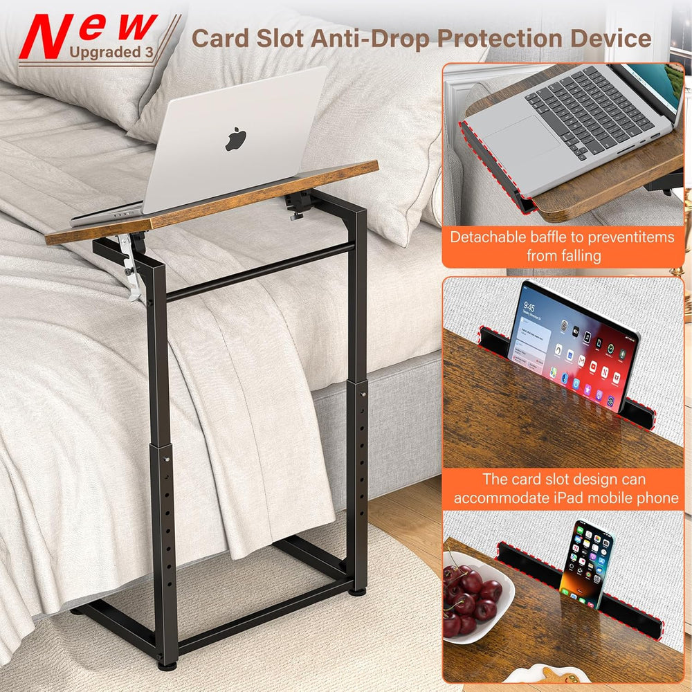 Upgrade Tv Tray Table Set of 2, 8-Level Adjustable Height Couch Side Table, 9...