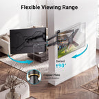 BONTEC Full Motion Corner TV Wall Mount for 31-75 Inch TVs, 33 in Long Arm Wall Mount Bracket, Swivel and Tilt with Landscape to Portrait Rotation, Holds 110 lbs, Heavy Duty Steel, Max VESA 600x400 mm