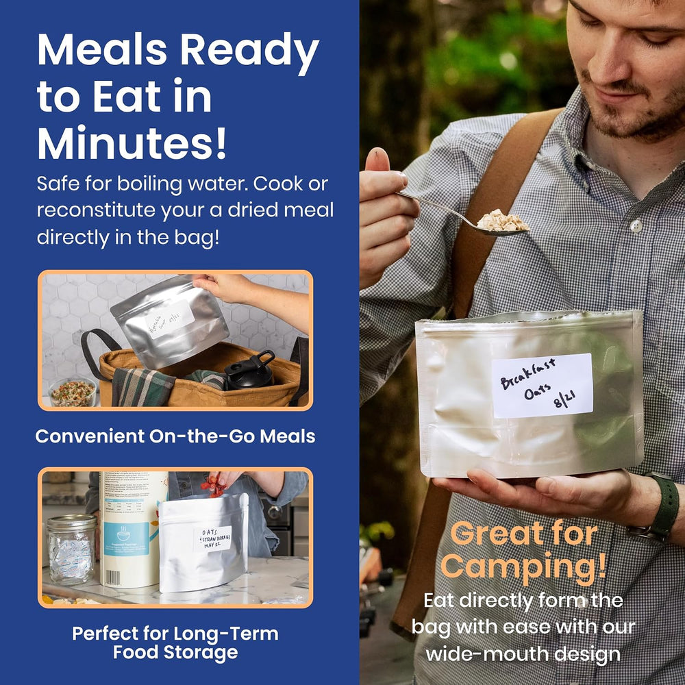 Wallaby MRE Meal 15 Mil Gusset Mylar Bags, Oxygen Absorbers (30-Pack)