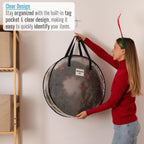 VENO 4 Pack Christmas Wreath Storage Container - 24 Inch Clear Wreath Bag, Christmas Garland and Holiday Decoration Organizers with Zipper and Durable Handles (Clear, 24"-4 Pack)
