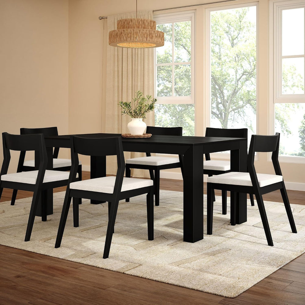 Plank+Beam 72" Modern Rectangular Dining Table, Solid Pine Wood Kitchen ...