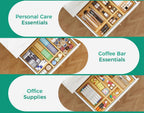 Long Bamboo Kitchen Drawer Organizer Boxes 17" x 6" Wood Pantry Organizers | Set of 2 Stackable Wooden Silverware Utensil Tray for Drawers Bins Cutlery & Flatware Storage for Junk Drawer Bathroom Rv