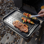 BLAZIN' GRILL Prep and Serving Trays | Set of 3 Stackable, Melamine Trays with Bamboo Cutting Board | Trays for Marinating, Serving & Chopping | Serving Platter for Plating Food & BBQ Prep Tub |