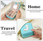 Parima House Warming Gift - Personalized Jewelry Holder Organizer for Travel | Preppy Stuff & Room Decor for Teen Girls | Travel Jewelry Case in Aqua Blue