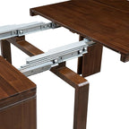 X12X2-008-28 - 13-Pc Dining Room Table Set includes an Extendable Rectangle Kitchen Table and 12 Stackable Polyester Fabric Dining Chairs, 39x120 Inch, Antique Walnut