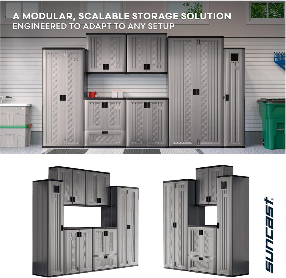 Suncast Tall Storage Cabinet for Garage Organization - 72" Freestanding ...