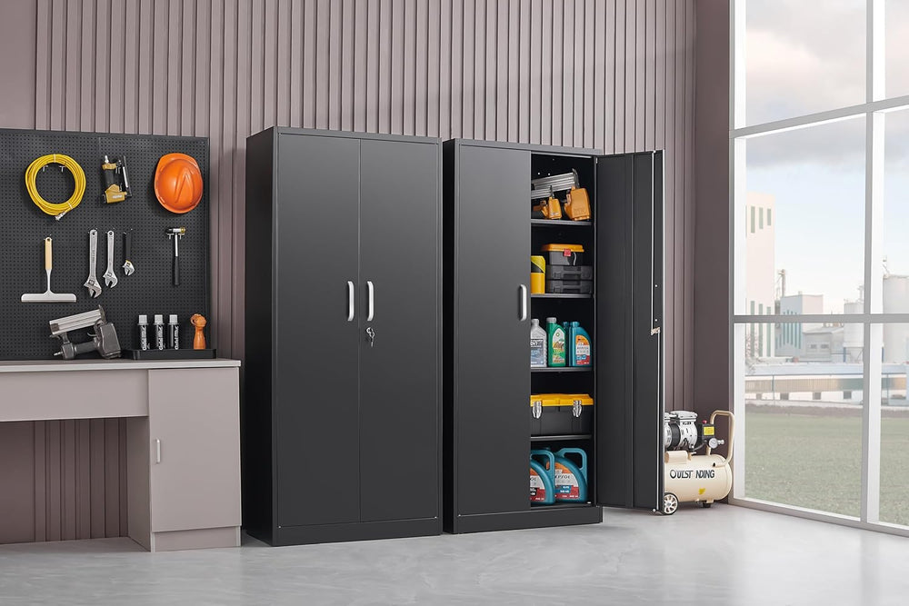 Approgreent Metal Storage Cabinet with Adjustable Shelves, Garage Cabinet wit...