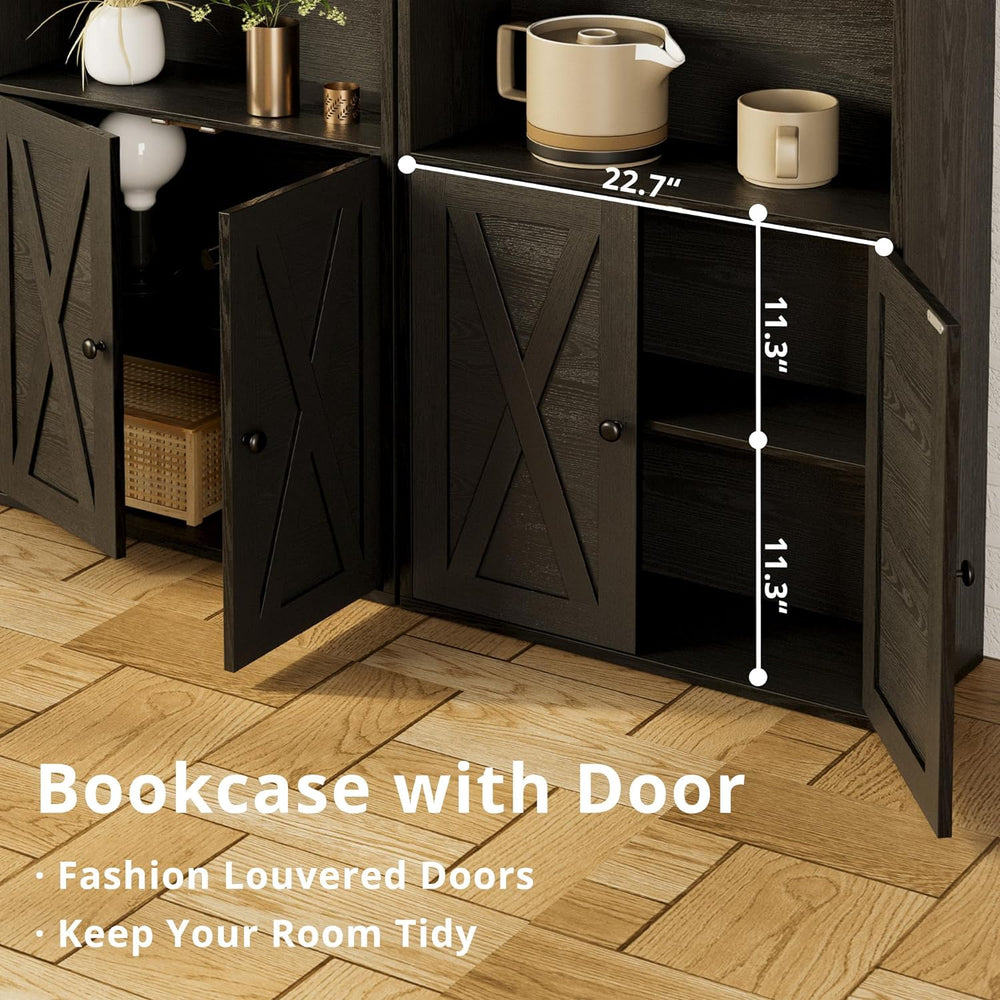 IRONCK Industrial Bookshelves and Bookcases with Doors Floor Standing 6 Shelf...