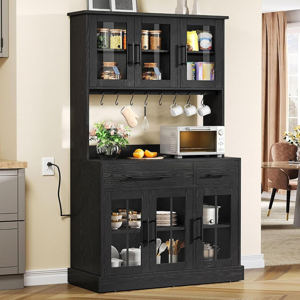 DWVO Kitchen Pantry Storage Cabinet with Microwave Stand, 71'' Tall K...