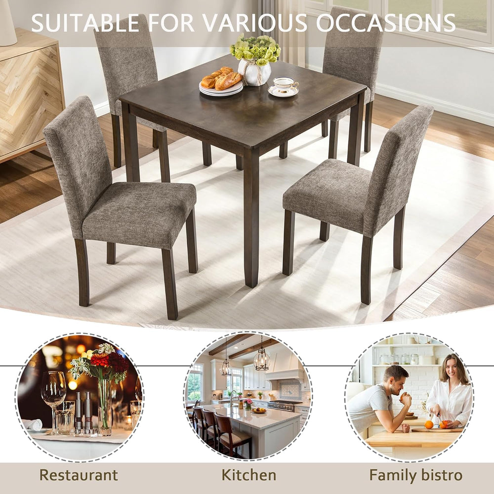 Harper & Bright Designs 5-Piece Dining Table Set with 4 Chairs, 34.5&quot...