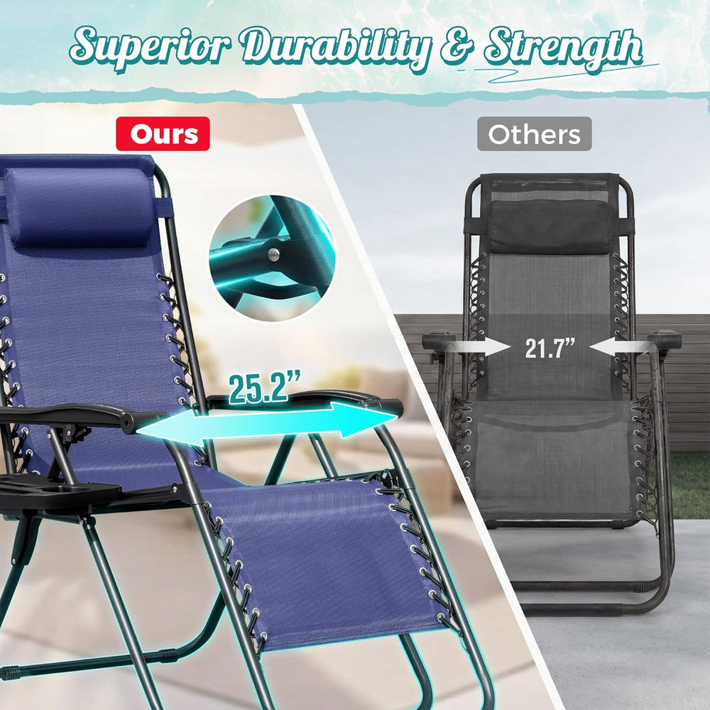 Homall Zero Gravity Chair Patio Folding Lawn Outdoor Lounge Gravity Camp Recl...