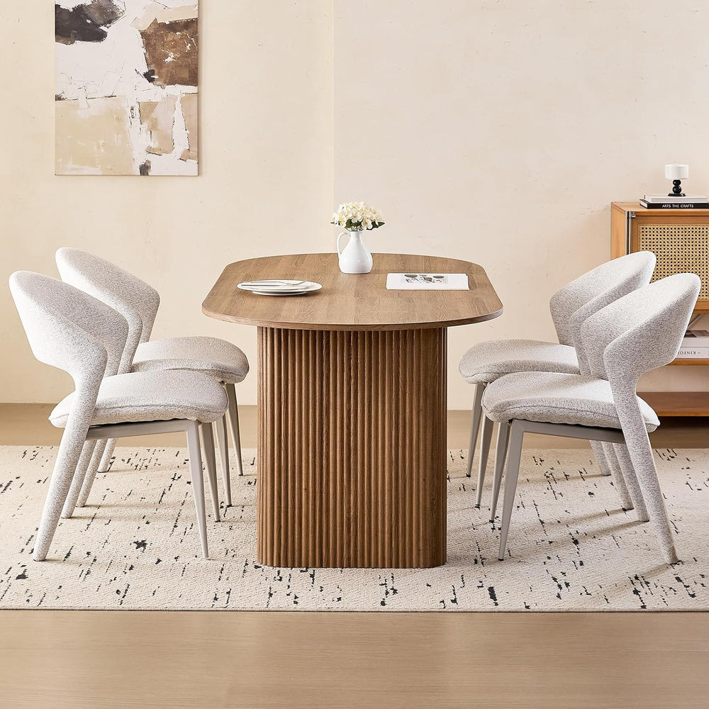 70.9" Large Dining Table for 4, [Rounded Edges] [Fully Assembled Table B...