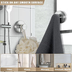 Suction Cup Hooks for Shower No-Drill Bathroom Hooks for Towels, Robes, Loofah Mountable on Bathroom Walls, Kitchen, Glass, Mirrors, Tile and Smooth,Non-Porous Surfaces (2, Brushed Nickel)