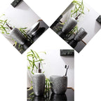 Hymmah Bathroom Accessories Set,Toothbrush Holder,Farmhouse Bathroom Decor,4 Pcs Resin Gift Set Apartment Necessities, Contain Toothbrush Cup,Soap Dispenser,Soap Dish,Tumbler