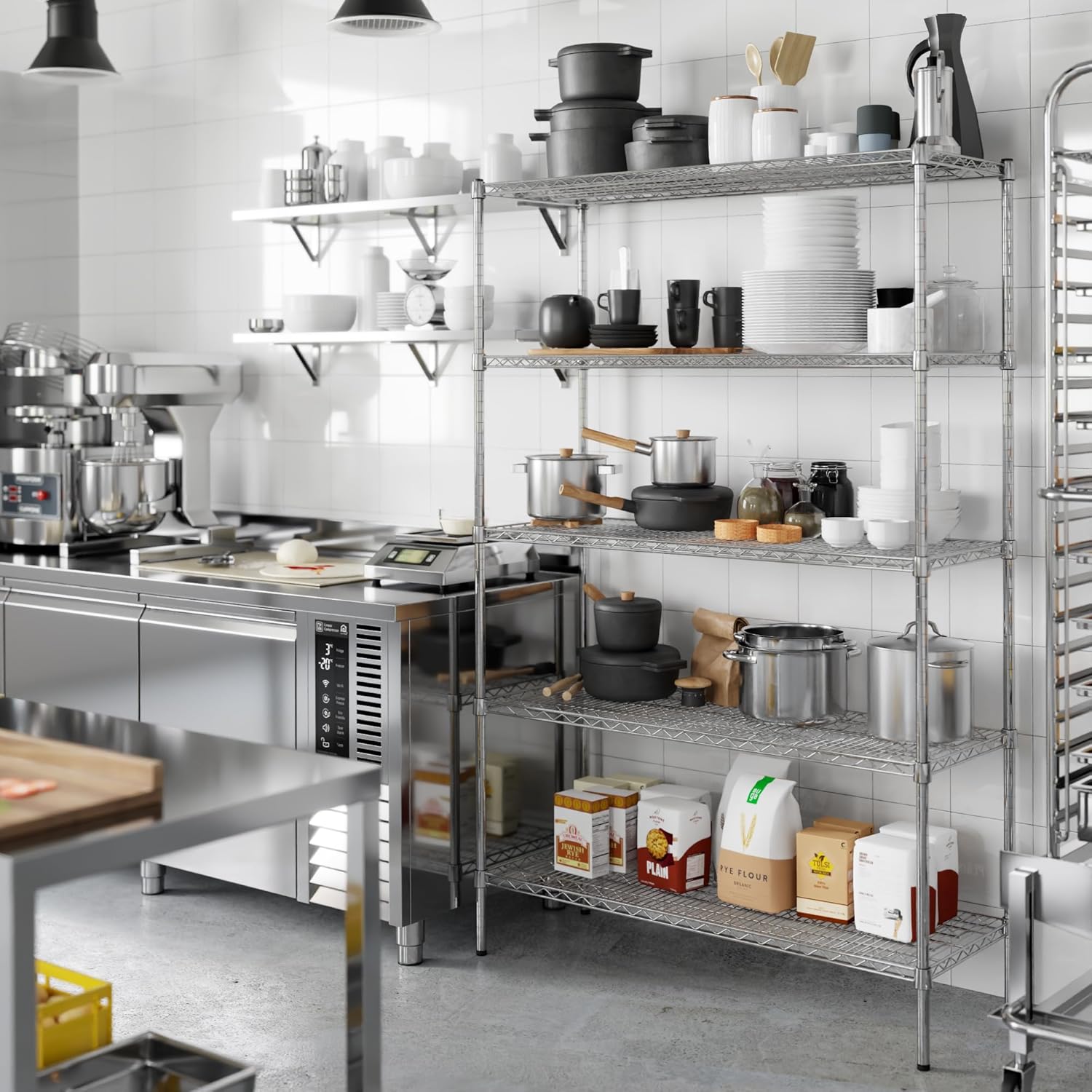 18" Deep x 48" Wide x 74" Height Wire Shelving Kit | 5-Tier | NSF Commercial Storage Rack Unit