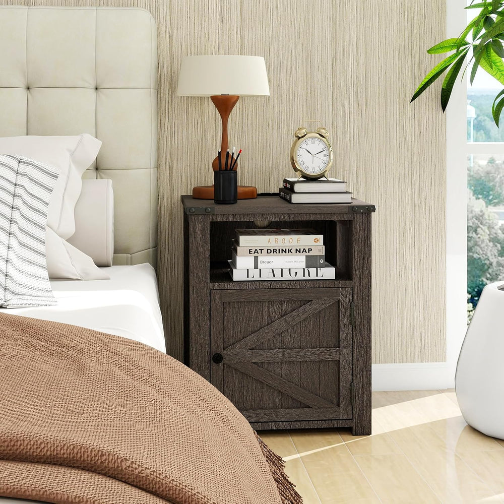MUUEGM 24" Nightstand with Charging Station, End Table, Side Table with ...
