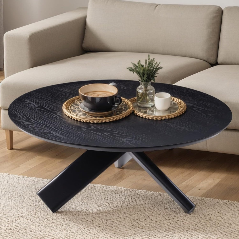 Need 40in Round Coffee Table for Living Room, Modern Natural Wood Center Tabl...