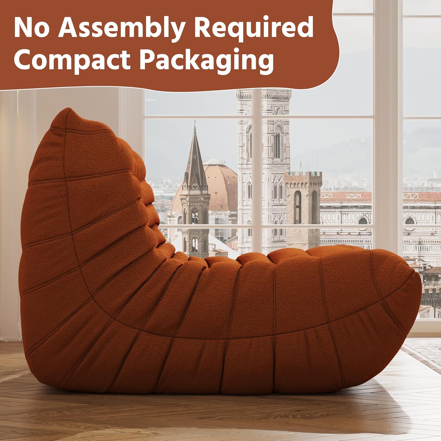 Adults Bean Bag Chairs Togo Couch Comfy Lazy Floor Sofa, 1 Seater