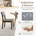 GOFLAME Wood Dining Chairs Set of 2, Linen Fabric Upholstered Kitchen Side Chairs with Padded Seat & Back, Rubber Wood Legs, Farmhouse Armless Dining Room Chairs for Living Room Restaurant