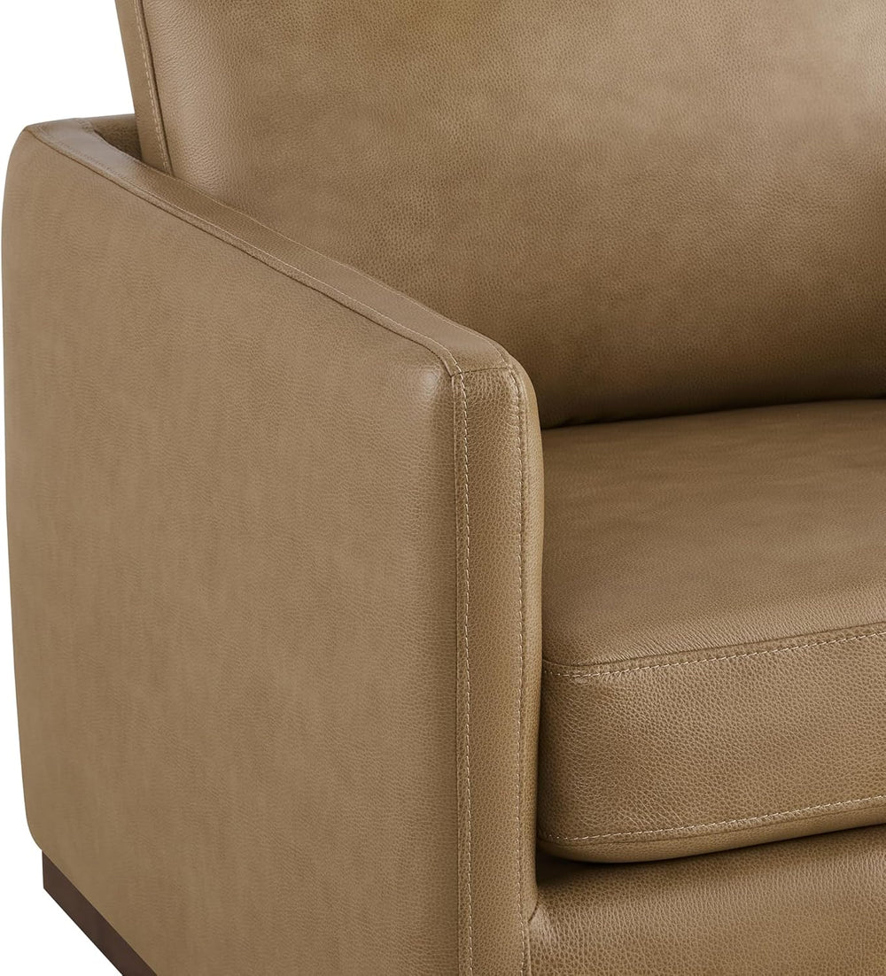 CHITA Genuine Leather Swivel Accent Chair, FSC Certified Mid Century Modern A...