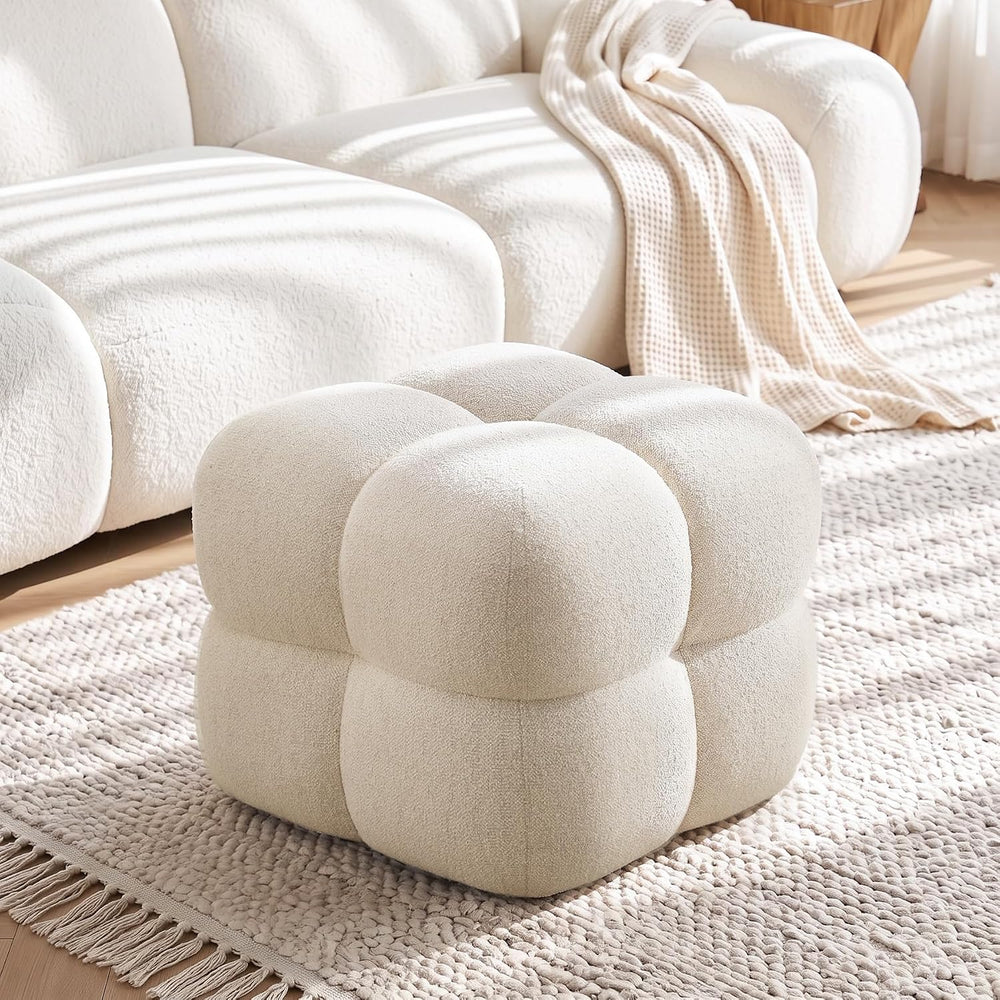 Zesthouse Square Pouf Ottoman Footstool, Modern Vanity Chair for Bedroom | Li...