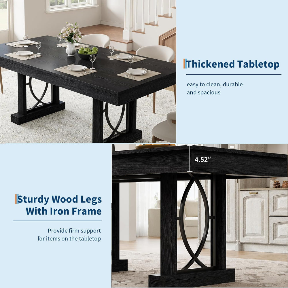 Garvee 71-Inch Dining Table for 6-8 with 2 Drawers, Large Wooden Kitchen Tabl...