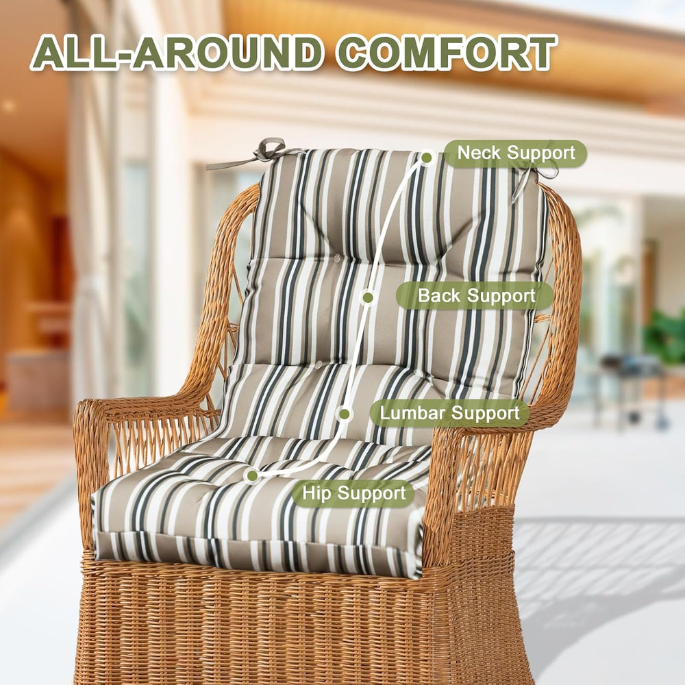 COOS BAY Tufted High Back Chair Cushions, 42x21 Inch Outdoor Patio Furniture ...