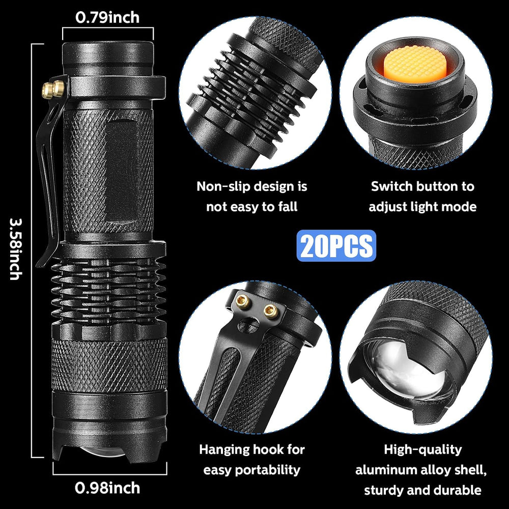 Fumete 20 Pack Mini LED Tactical Flashlights