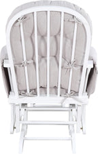 Glider and Ottoman White Wood and Woven Gray Fabric