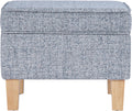 HomePop 22" Medium Tufted Storage Ottoman - Blue Gray Woven Fabric