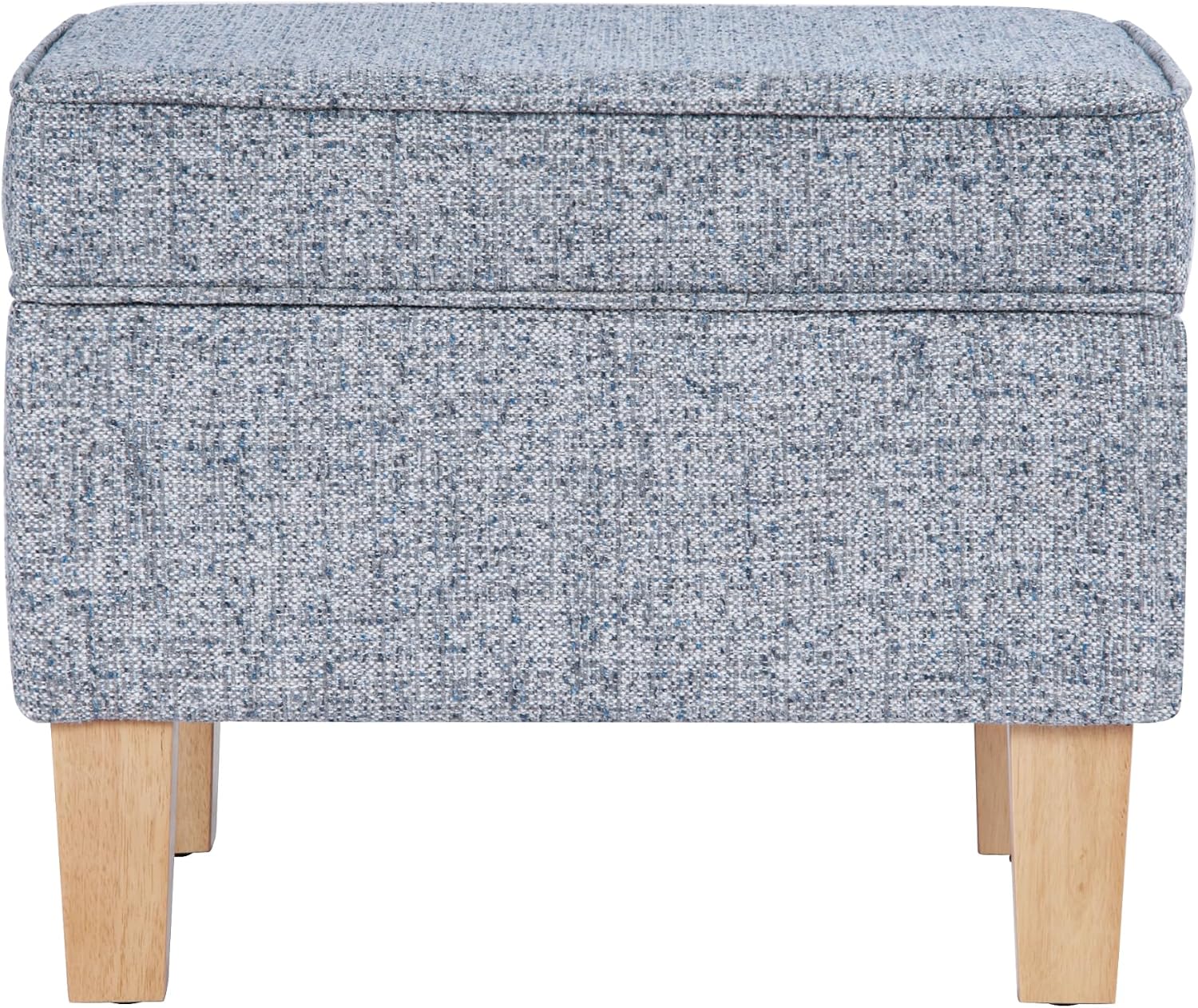 HomePop 22" Medium Tufted Storage Ottoman - Blue Gray Woven Fabric