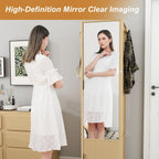 Montary 360° Rotating Makeup & Jewelry Cabinet with Full-Length Mirror - Standing Storage Organizer with Coat Rack, 4-Tier Open & Built-in Shelves, Walnut