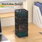MaxGear Paper Clip Holder 4 Pack, Stackable Paperclip Organizer for Desk, Mesh Paper Clip Dispenser Binder Clip Holders, Black Desk Accessories for Office, Home, School