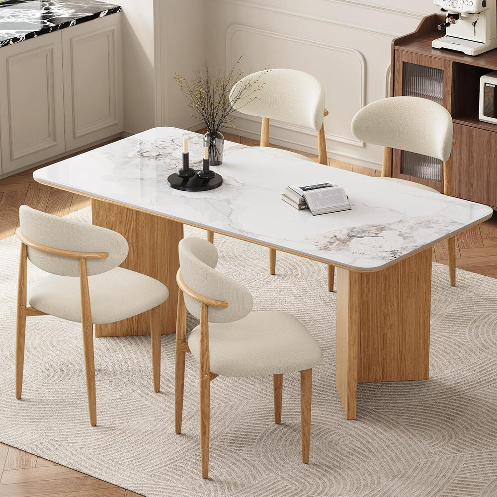 Dining Chairs Set of 4, Modern Fabric Upholstered Dining Room Chair MetalKitc...