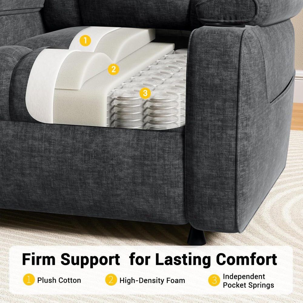 AMADA HOMEFURNISHING Power Recliner Chair for Adults, One-Touch Synchronized ...