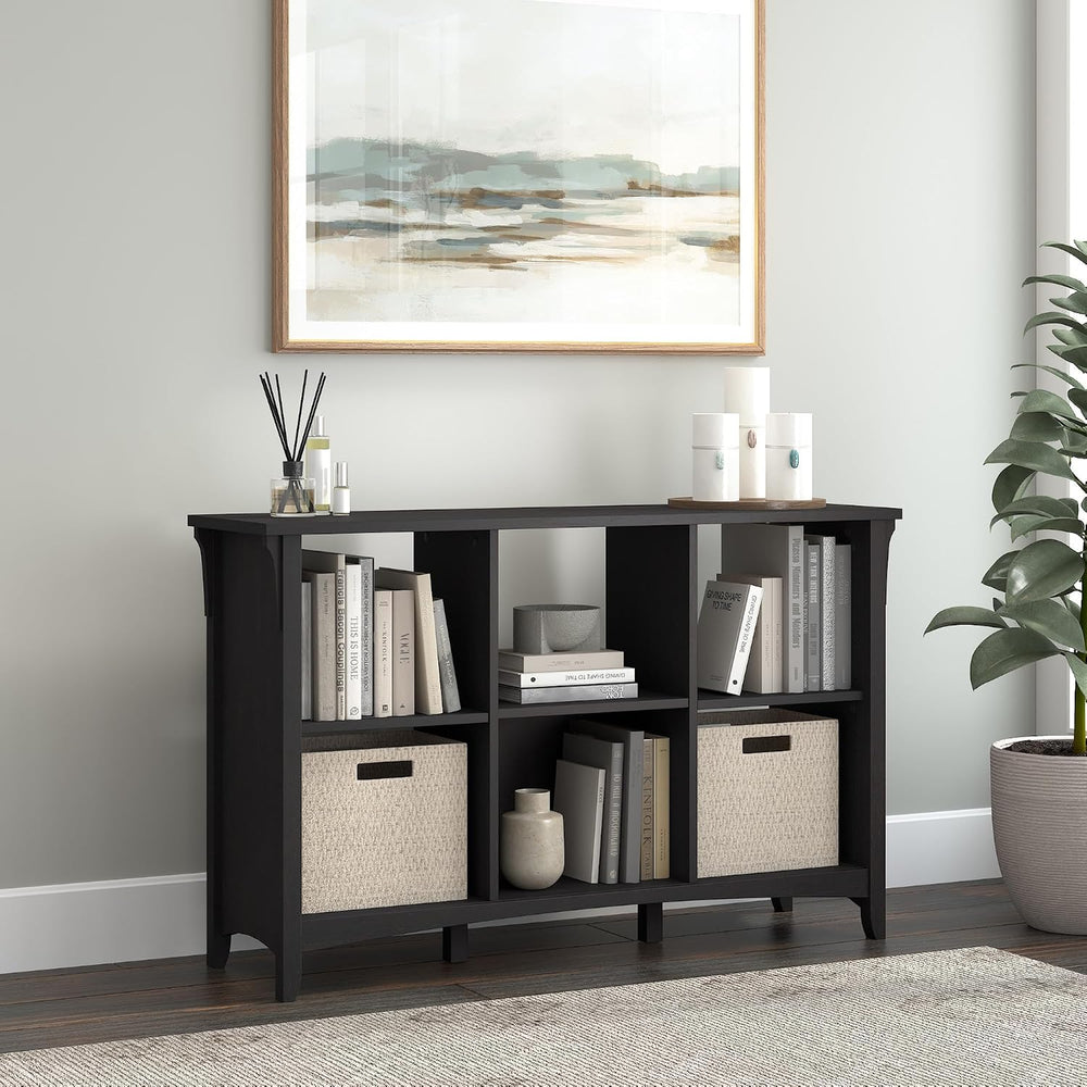 Bush Home Salinas 6 Cube Organizer in Vintage Black, Office Storage Solution,...