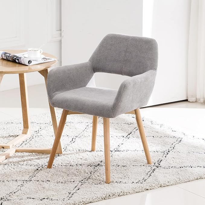 Desk Chair No Wheels Comfy Accent Chair for Living Dining Room Bedroom Vanity...