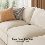 Couches Oversized Chenille Cloud Sofa (Chenille Beige, U Shaped 8 Seat) | Sectional Couch Chaise Detachable Armrest Cushion FSC Certified U Shaped Convertible Modular Sleeper Sofa for Living Room