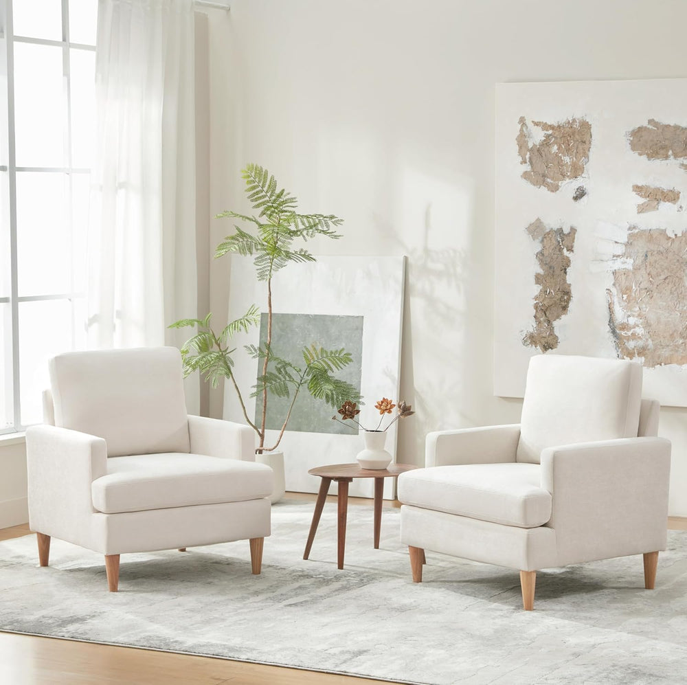 VKNOW Mid-Century Accent Chairs Set of 2, No Tools Assembly Required, Modern ...