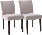 Watson & Whitely Upholstered Dining Chairs Set of 4, Fabric Armless Dining Room Chairs with Solid Wood Legs & Back Side Chair for Kitchen, Living Room, Restaurant, Gray