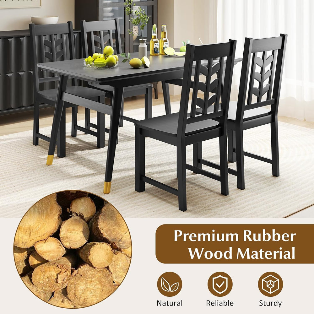 GOFLAME Wood Dining Chairs Set of 4, Modern Kitchen Side Chairs with Solid Ru...