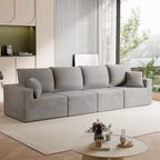 Homall Sectional Couches for Living Room, Modern Boneless Couch with Deep Seat, Upholstered Cloud Sofa, No Assembly Required (Dark Grey, Four-Seater Sofa)